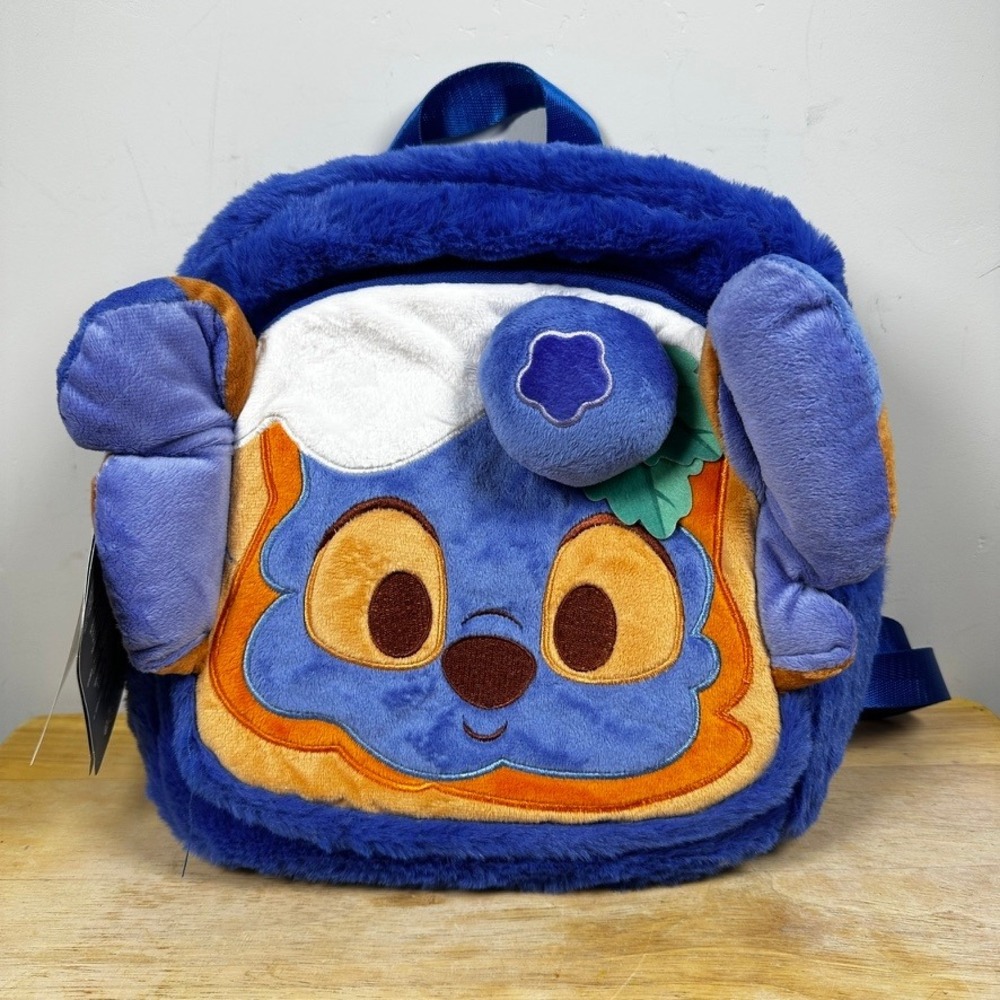 Disney Stitch Munchlings Plush Blueberry Loaf Mini Backpack Bag NWT Soft Kidcore